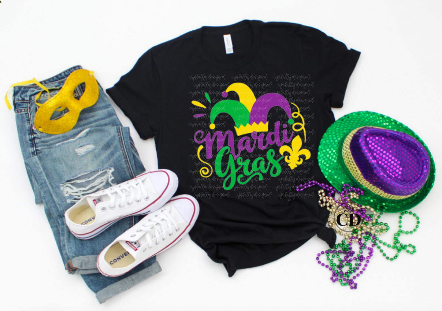 Mardi Gras Jester Glitter T shirt | Mardi Gras Fat Tuesday Graphic Shirt