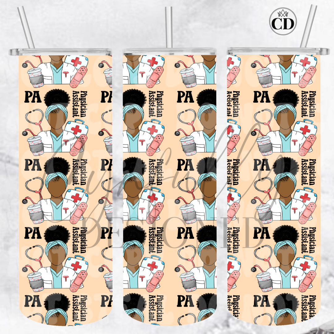 Black PA Physician Assistant Tumbler (20oz Tumbler)