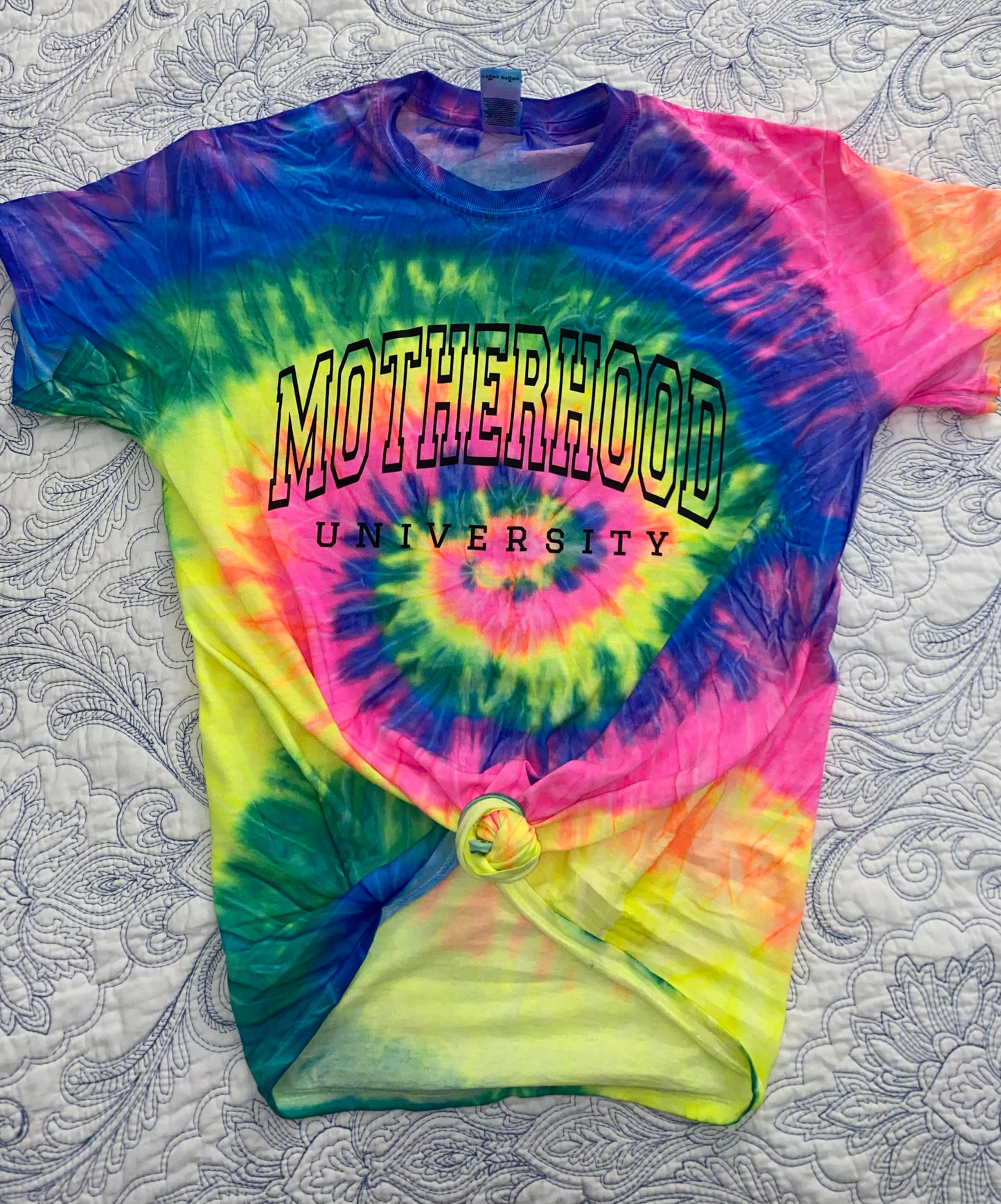 Motherhood University, Motherhood tie dye tee, mama t shirt - - Cynfully Designed