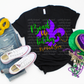 Bead Up Mardi Gras Glitter HTV T Shirt