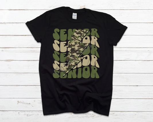 Senior Stacked Camo Graphic Tee