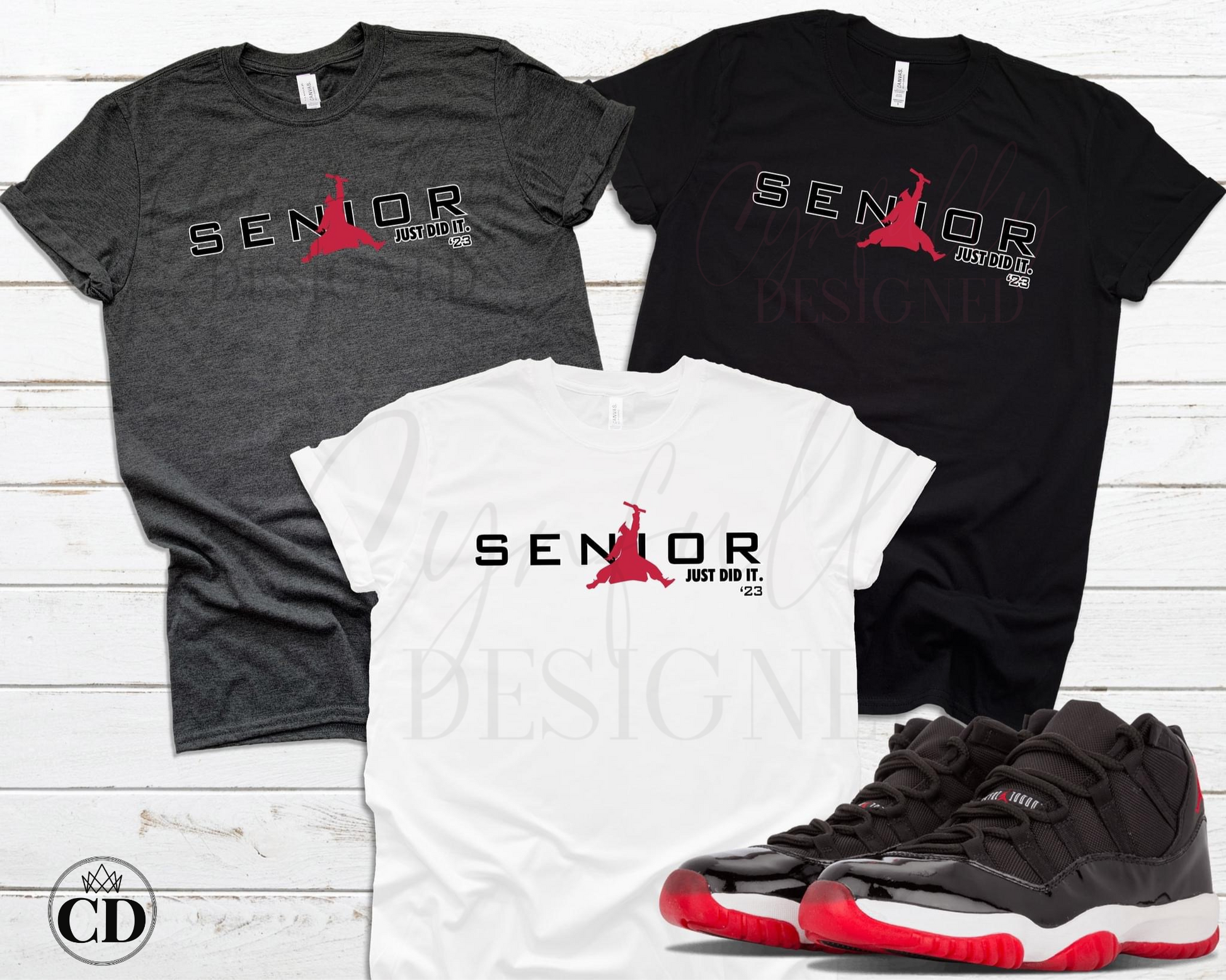 Senior just store did it shirt