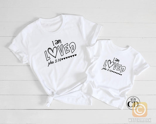 Mommy and Me Coloring Tee | Daddy and Me Coloring T Shirt | Parent and Child Color Your Own Shirt | Valentines Art Tee | I Are Loved Tee