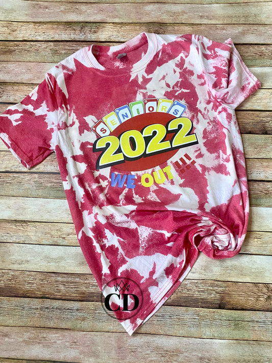 Bleached Senior 2022 Uno Out Inspired Card Game  Shirt -  - Cynfully Designed